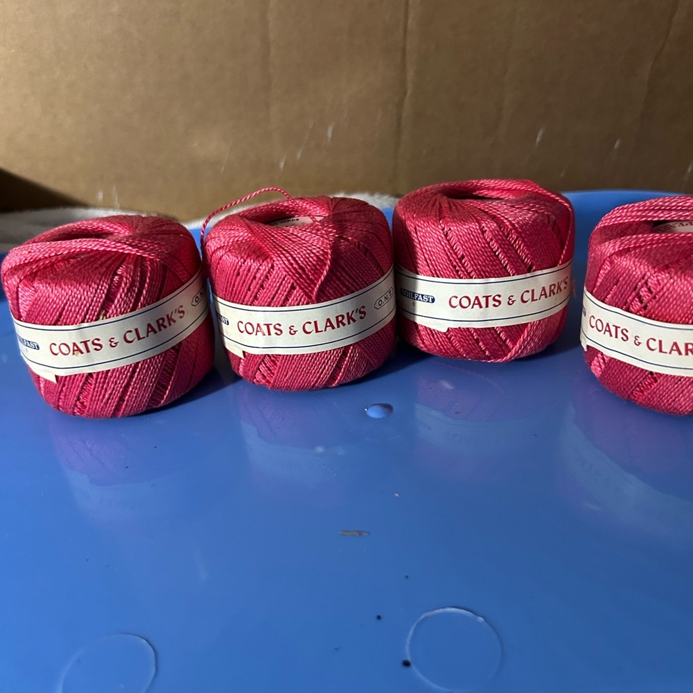 Vintage Coats & Clarks Pearl Cotton Crochet Thread (4) - Beautiful Pink